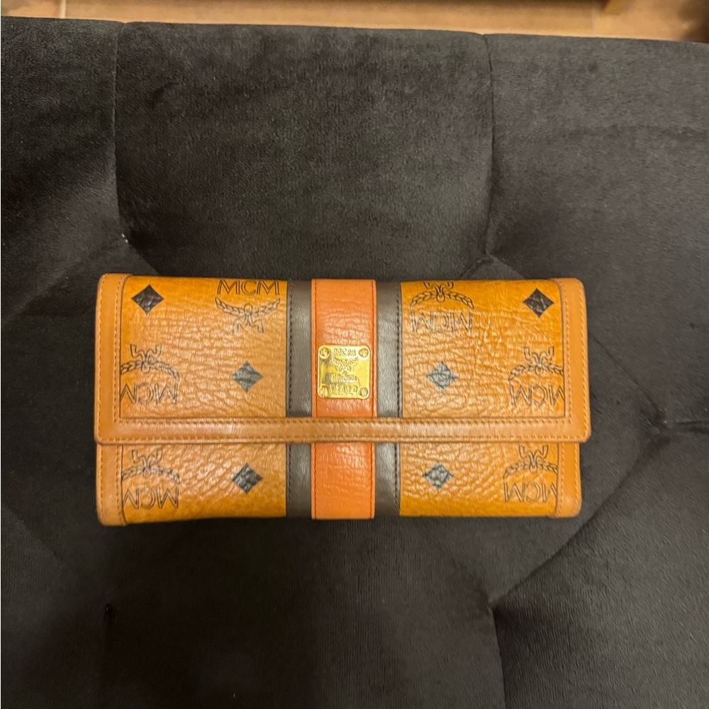 MCM Tan and Orange Wallet